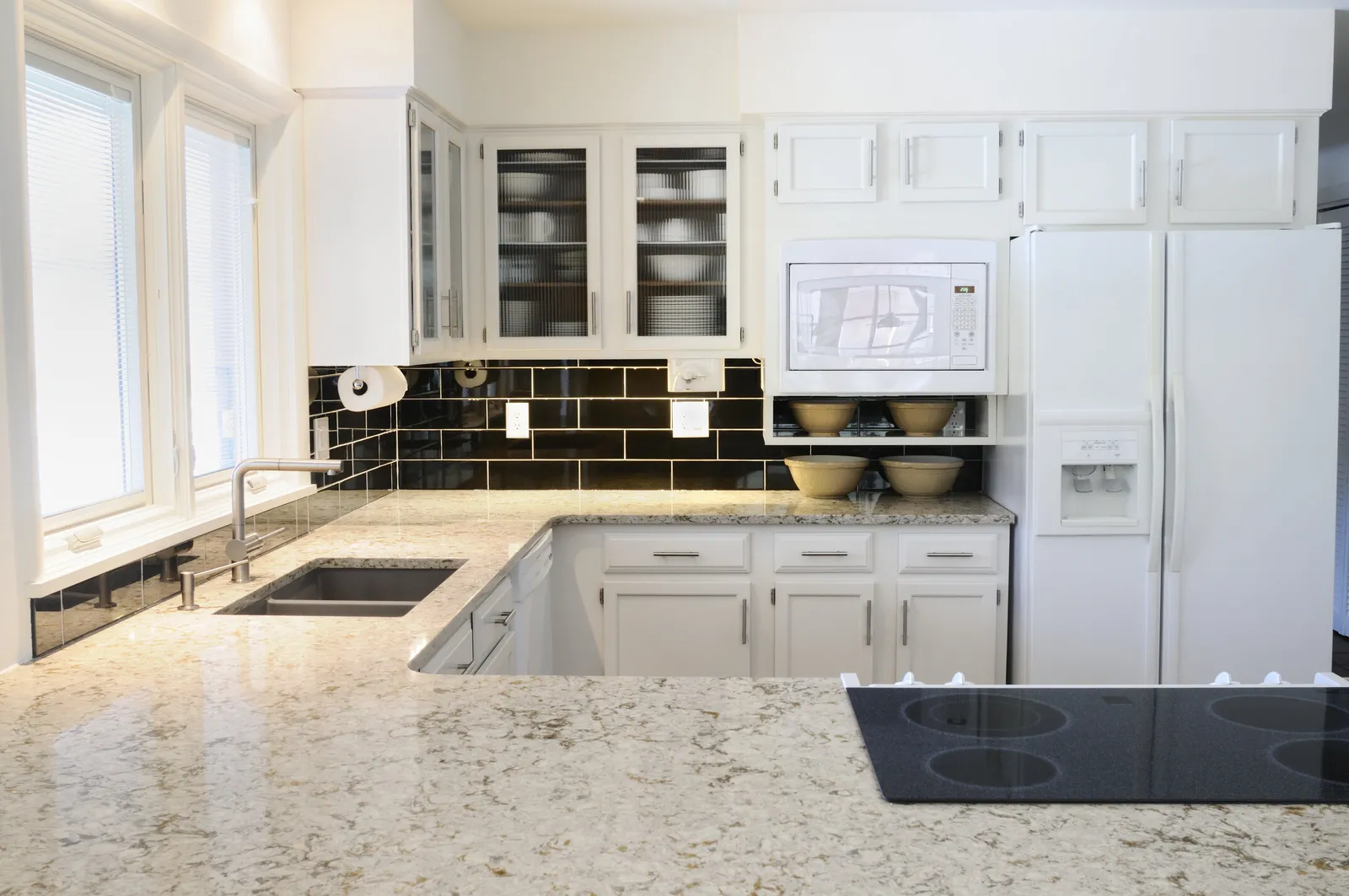 Carrara quartz worktops