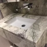 Marble effect vanity unit